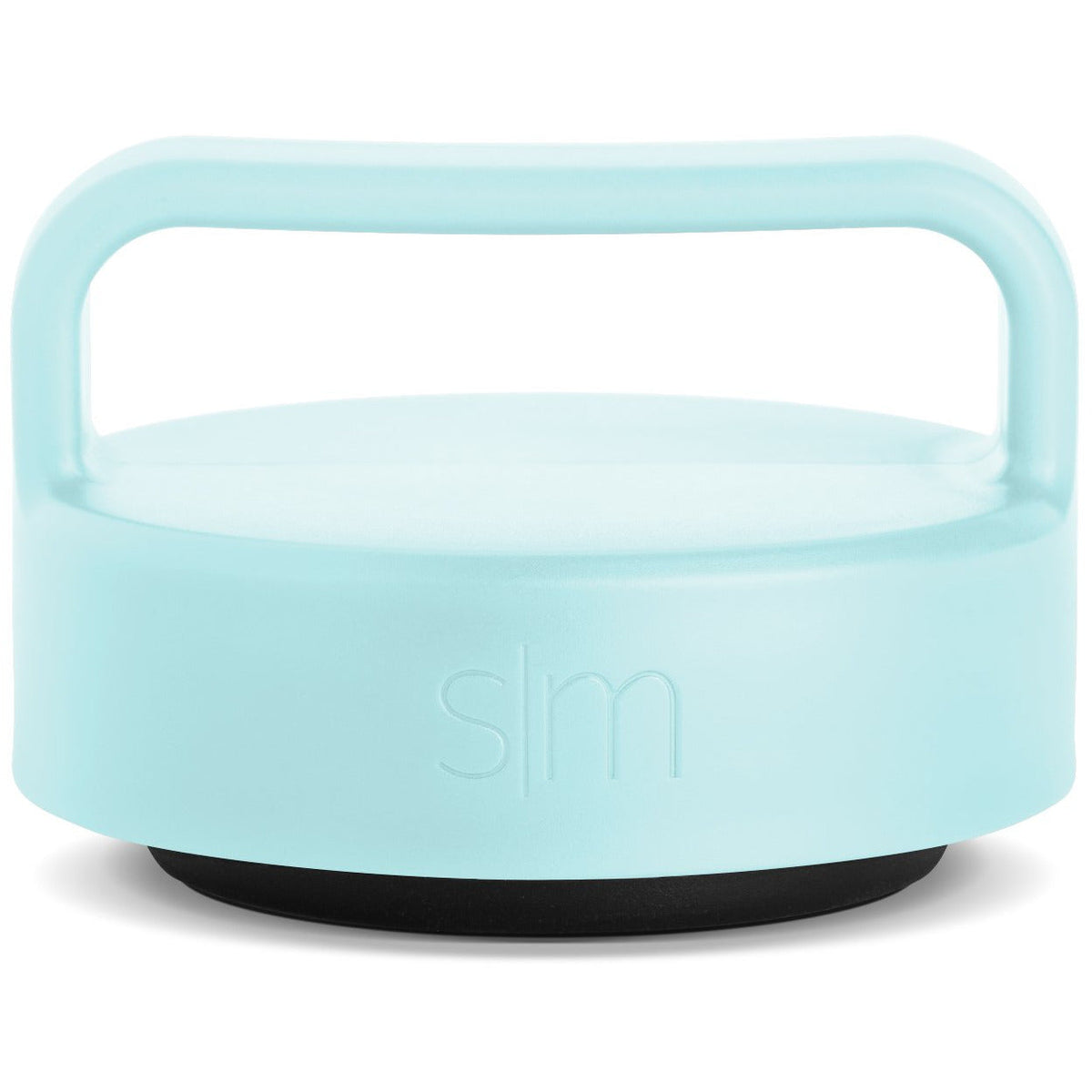 Pale seafoam blue jar lid with light aqua finish and translucent white-blue interior
