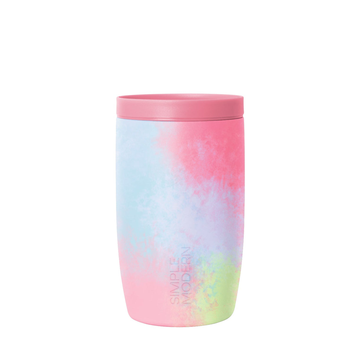 Pastel gradient tumbler with soft blue upper left transitioning to pink across the top and right side