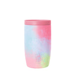 Pastel gradient tumbler with soft blue upper left transitioning to pink across the top and right side