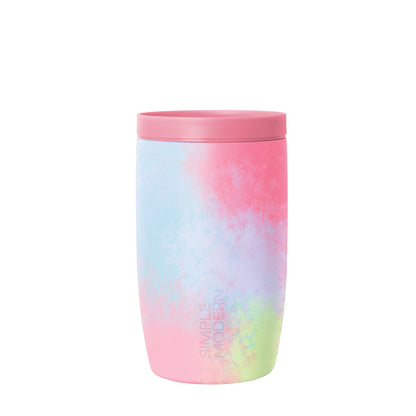 Pastel gradient tumbler with soft blue upper left transitioning to pink across the top and right side