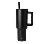 Deep matte black drinkware vessel on white background